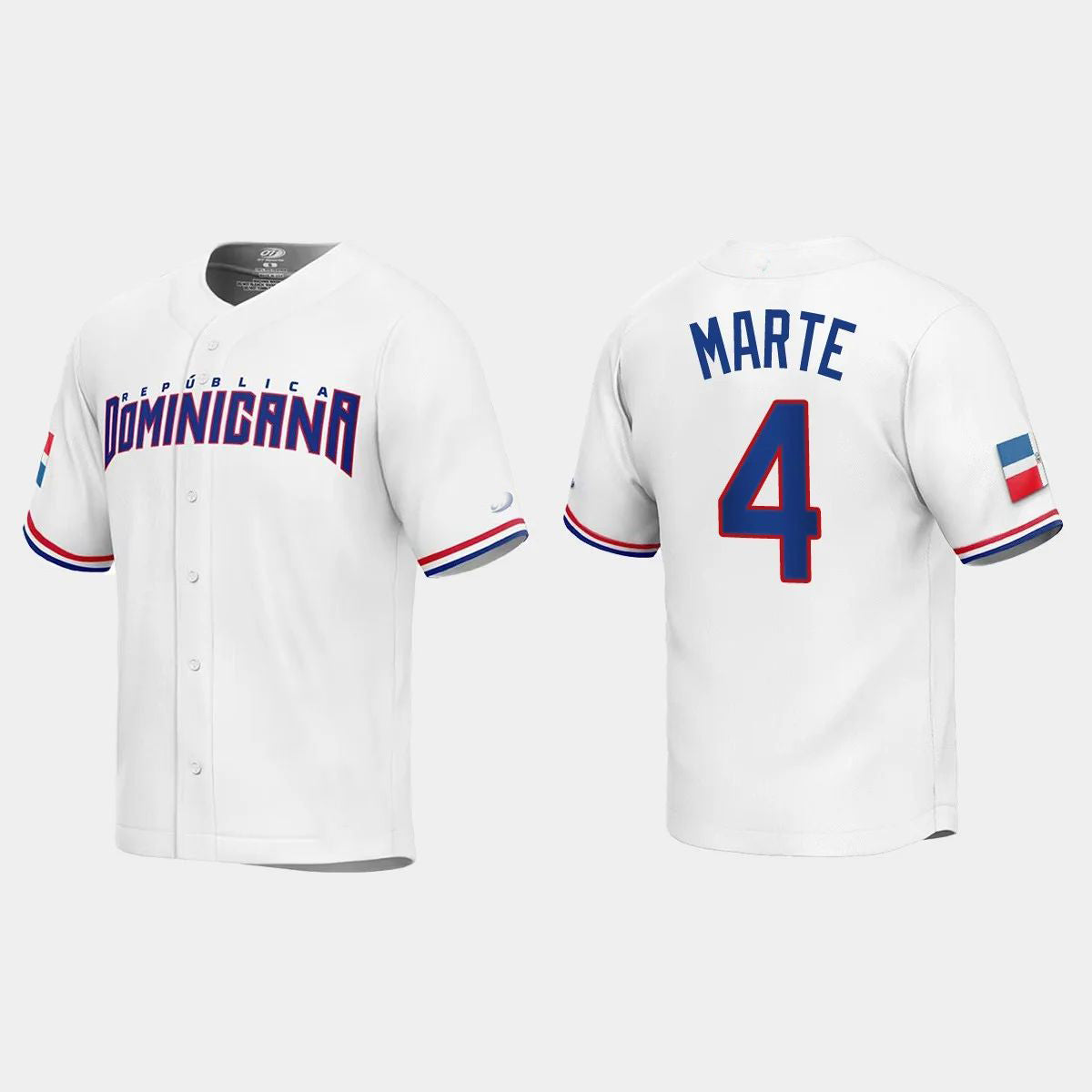 #4 KETEL MARTE DOMINICAN REPUBLIC BASEBALL 2023 WORLD BASEBALL CLASSIC REPLICA JERSEY C WHITE Stitches Baseball Jerseys
