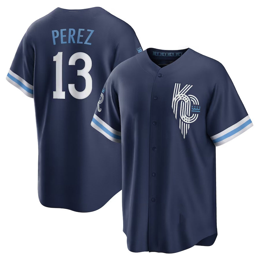 Kansas City Royals #13 Salvador Perez City Connect Replica Player Jersey - Navy Stitched Baseball Jersey