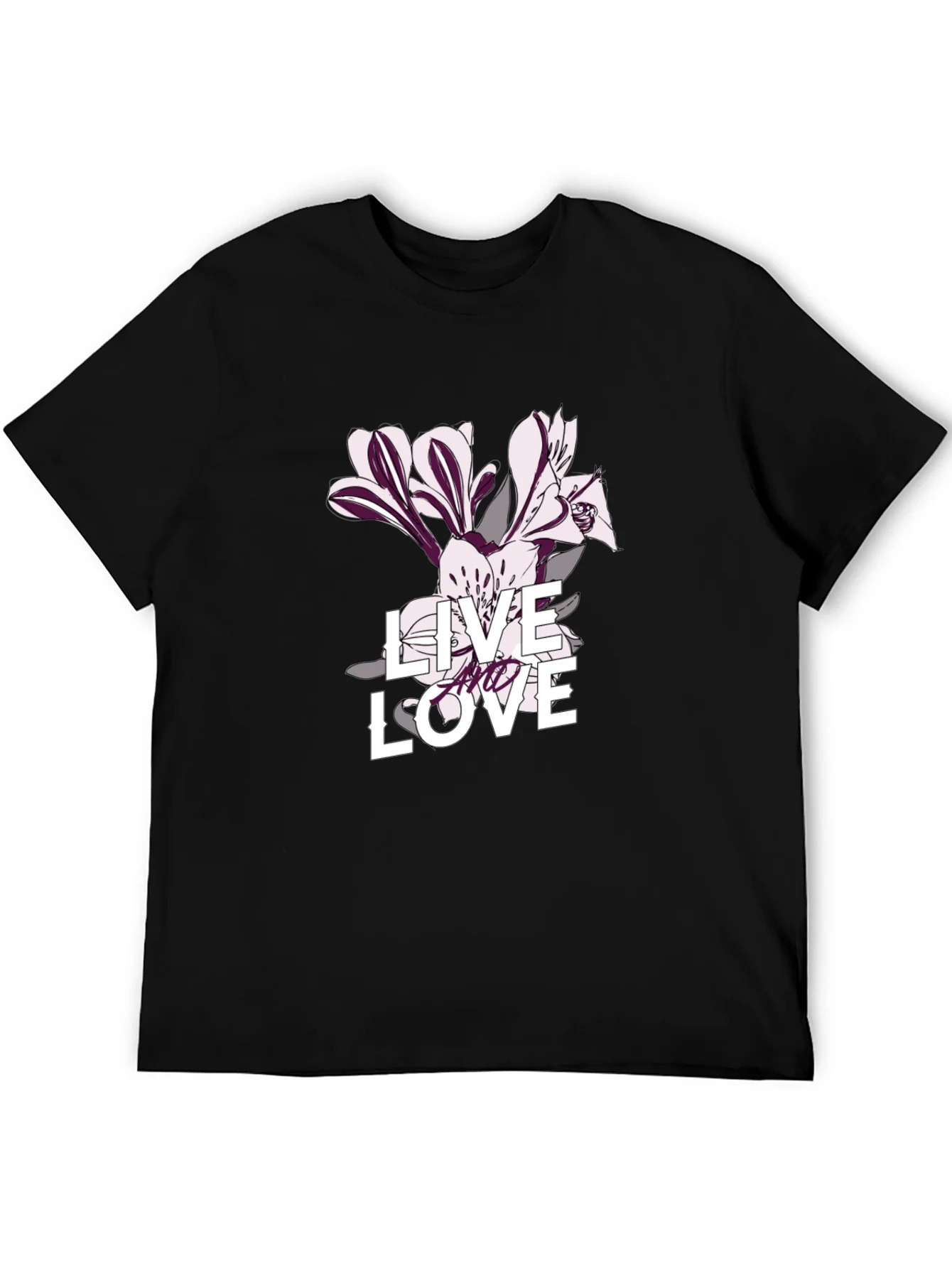 Live and Love Graphic Tee - Black Casual T-Shirt