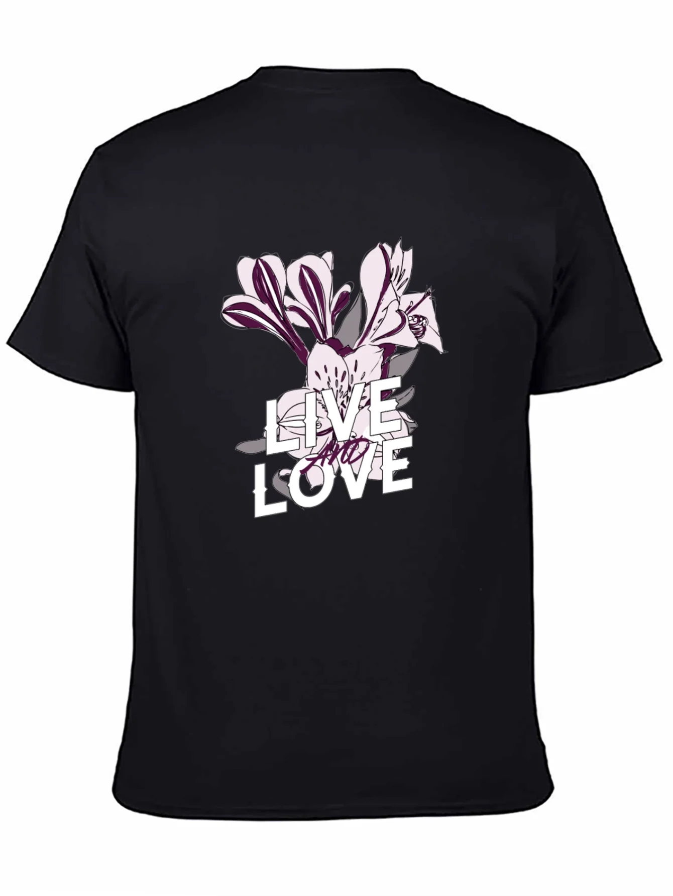 Live and Love Graphic Tee - Black Casual T-Shirt