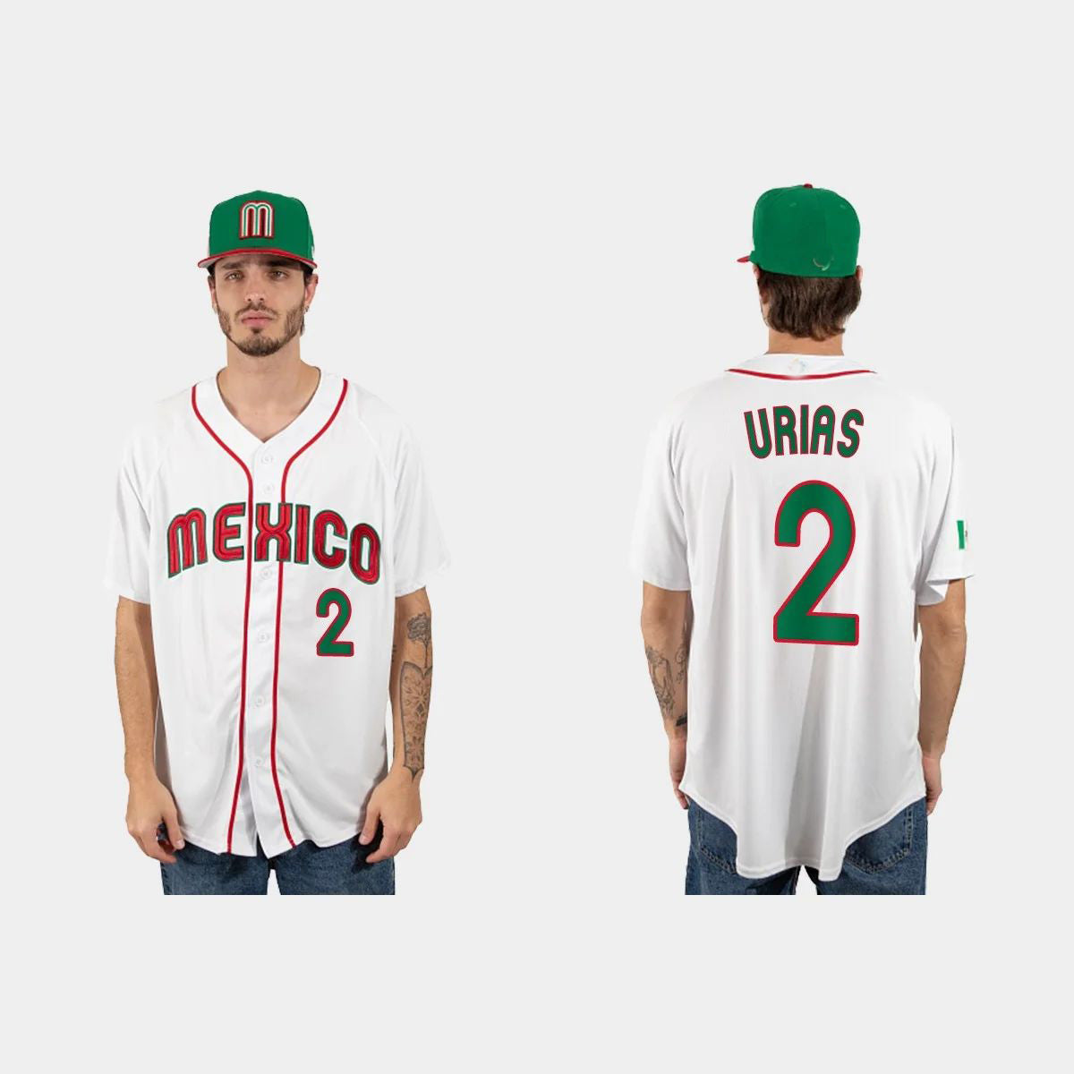#2 LUIS URIAS MEXICO BASEBALL 2023 WORLD BASEBALL CLASSIC JERSEY C WHITE Stitches Baseball Jerseys