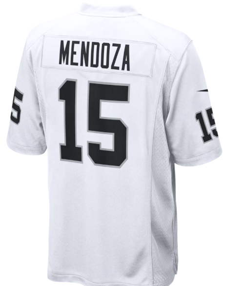 LV. Raiders #15 Fernando Mendoza White Game Player Jersey