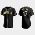 Los Angeles Angels #17 Shohei Ohtani Gold Edition Authentic Jersey C Black Men Youth Women Baseball Jerseys