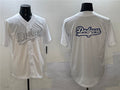 Los Angeles Dodgers Team Big Logo White Cool Base Stitched Baseball Jersey