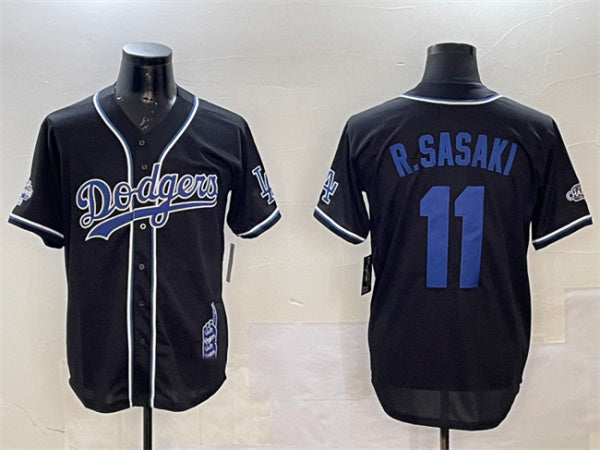 Los Angeles Dodgers #11 Roki Sasaki Black 2024 World Series Champions Limited Stitched Baseball Jersey