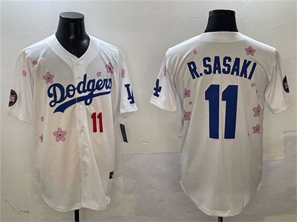 Los Angeles Dodgers #11 Roki Sasaki White 2025 Tokyo Series Limited Stitched Baseball Jersey