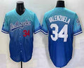 Los Angeles Dodgers #34 Fernando Valenzuela Blue 2025 City Connect Limited Stitched Baseball Jersey