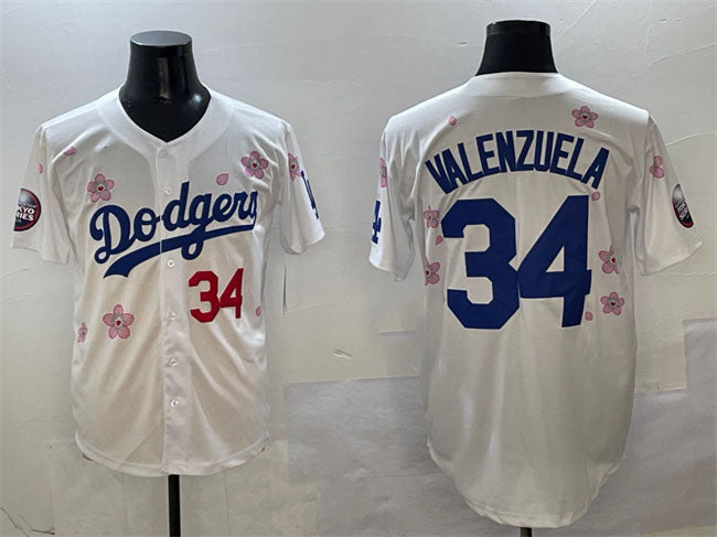 Los Angeles Dodgers #34 Fernando Valenzuela White 2025 Tokyo Series Limited Stitched Baseball Jersey