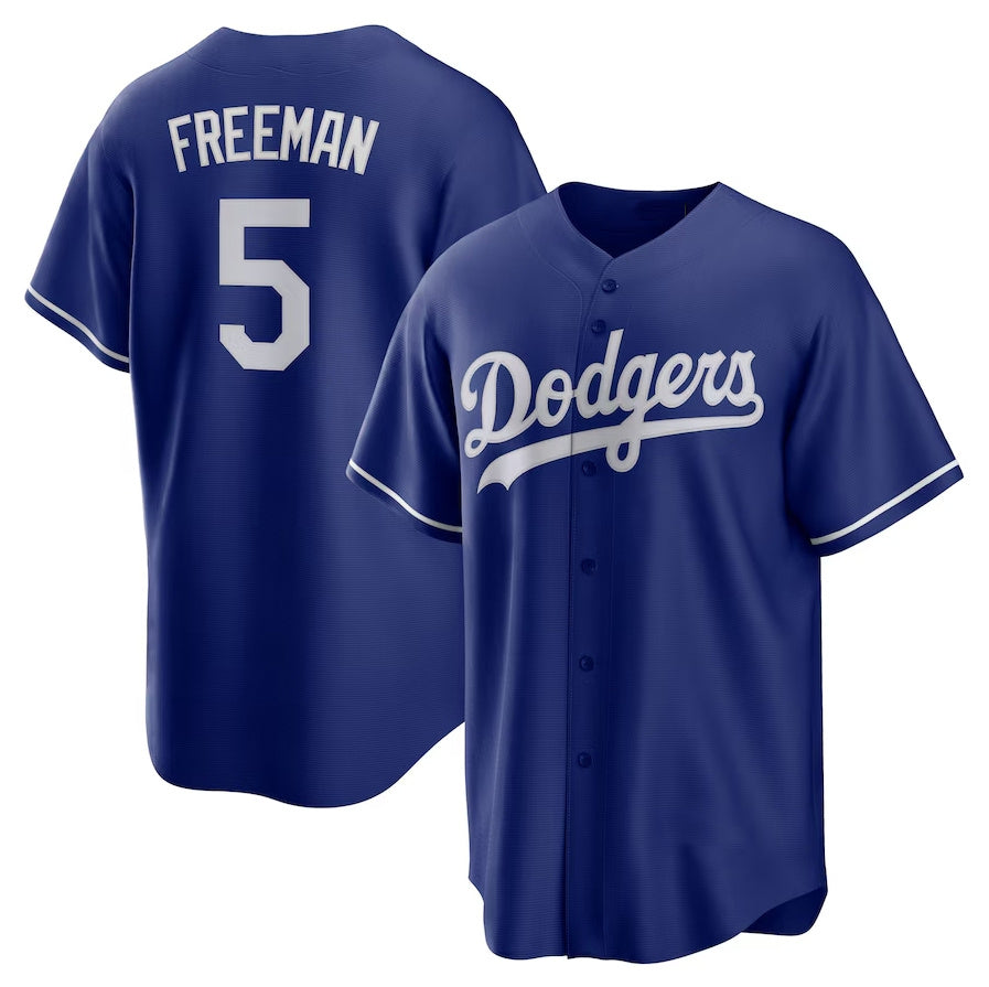 Los Angeles Dodgers #5 Freddie Freeman Alternate Replica Player Jersey - Royal Stitched Baseball Jersey