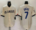 Los Angeles Dodgers #7 Julio Urias Cream 2024 City Connect Limited Stitched Baseball Jerseys