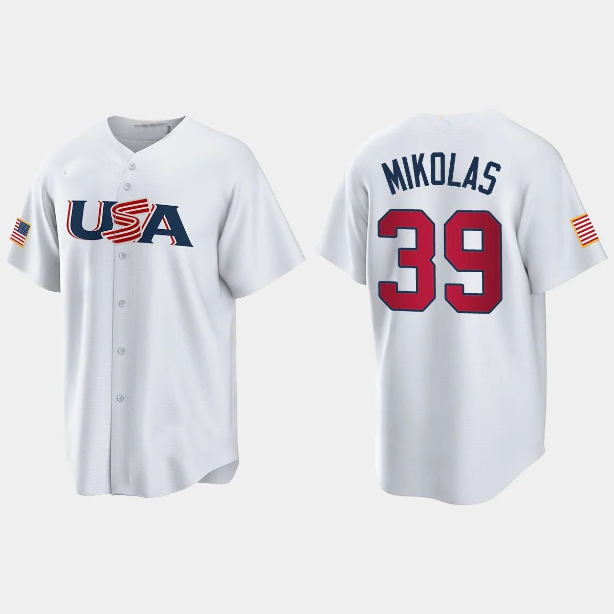 #39 MILES MIKOLAS ST. LOUIS CARDINALS 2023 WORLD BASEBALL CLASSIC USA REPLICA JERSEY C WHITE Stitches Baseball Jerseys