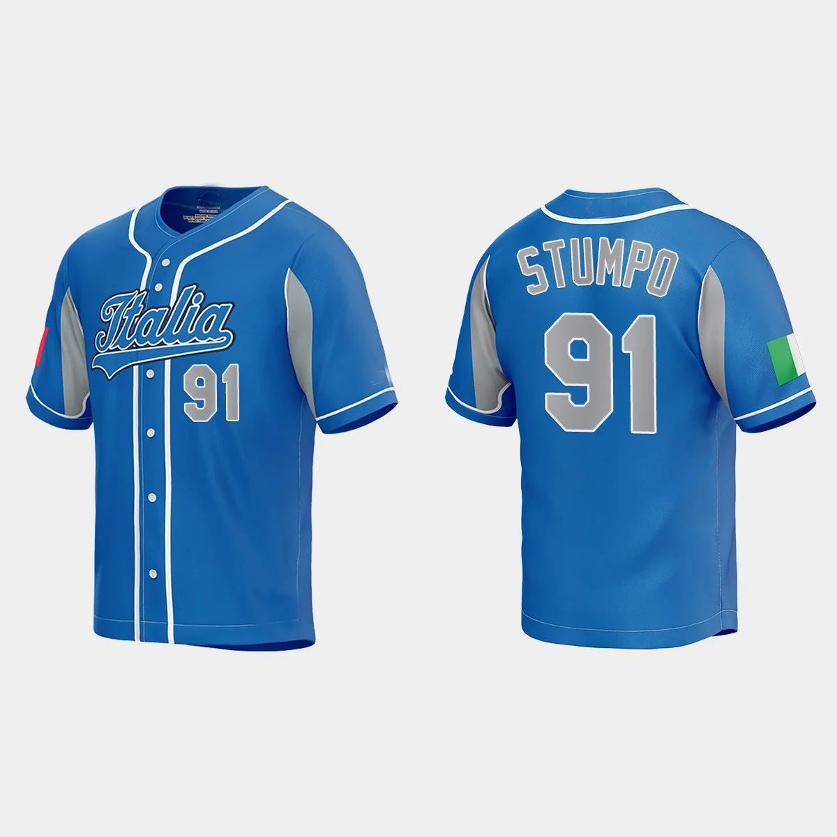 #91 MITCHELL STUMPO ITALY BASEBALL 2023 WORLD BASEBALL CLASSIC JERSEY C ROYAL Stitches Baseball Jerseys