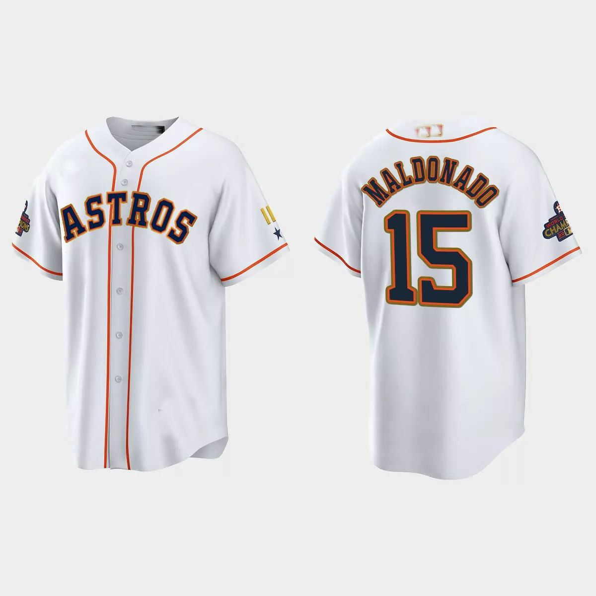 #15 Martin Maldonado Houston Astros 2023 Gold Program Jersey C White Stitches Baseball Jerseys