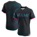 Miami Marlins 2025 City Connect Elite Jersey With Sponsor Patch - Black Stitched Baseball Jersey