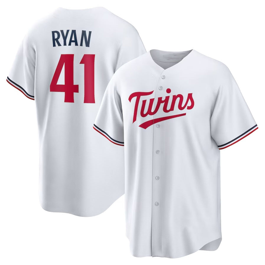 Minnesota Twins #41 Joe Ryan Home Replica Player Jersey - White Stitched Baseball Jersey