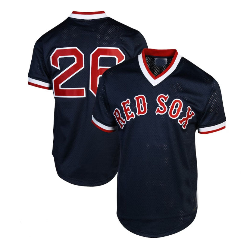 Boston Red Sox Road #26  Wade Boggs 1992 Authentic Cooperstown Collection Batting Practice Jersey - Navy Blue Baseball Jerseys