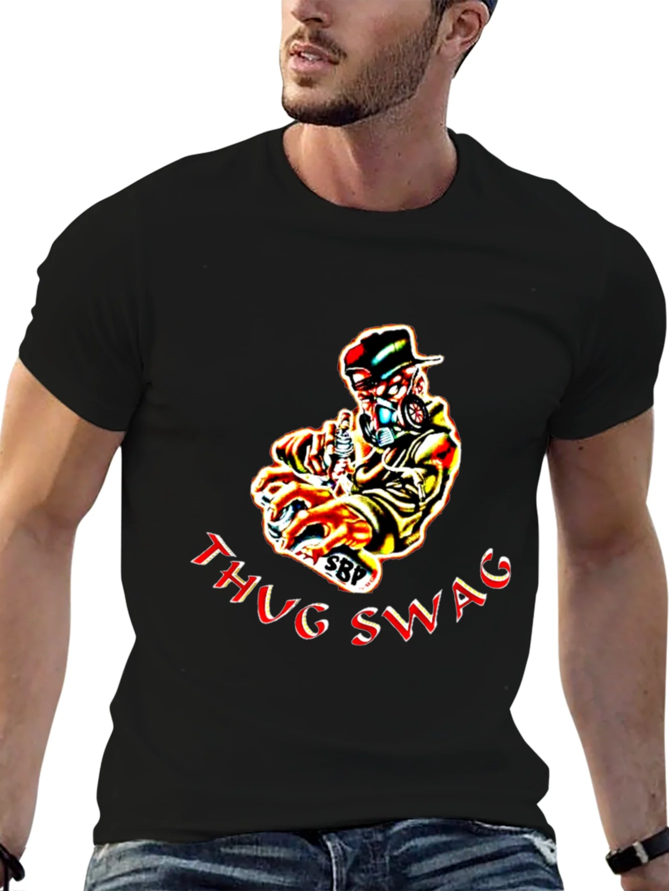 Thug Swag Black Graphic T-Shirt