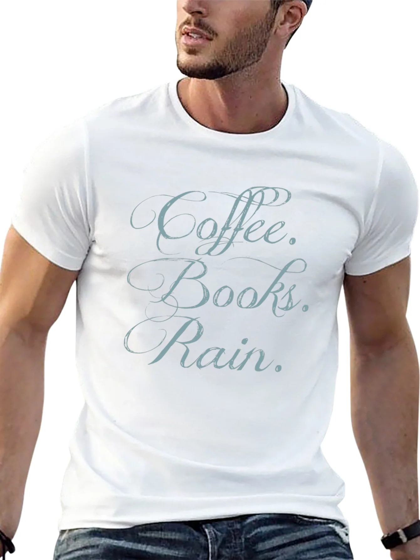 Coffee Books Rain T-Shirt