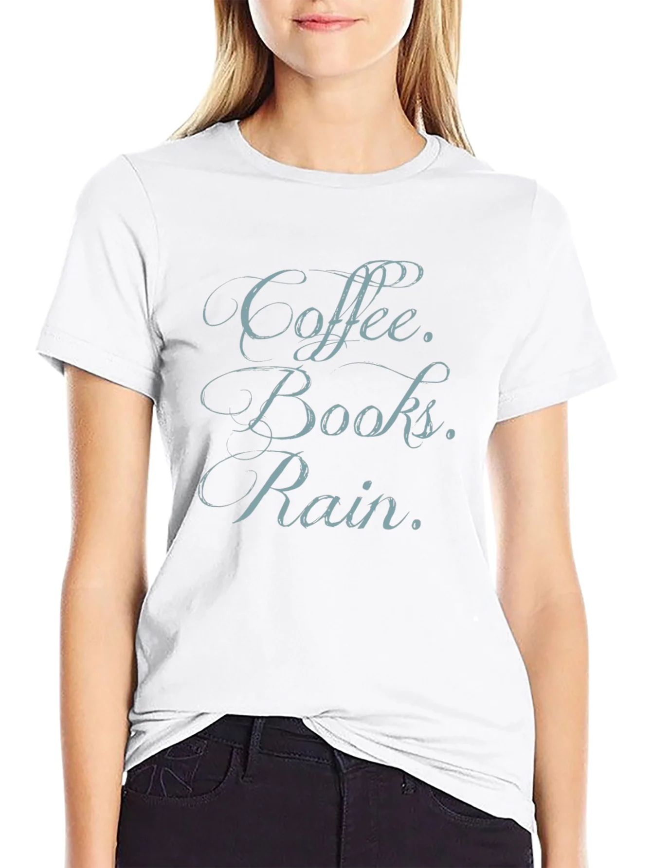 Coffee Books Rain T-Shirt