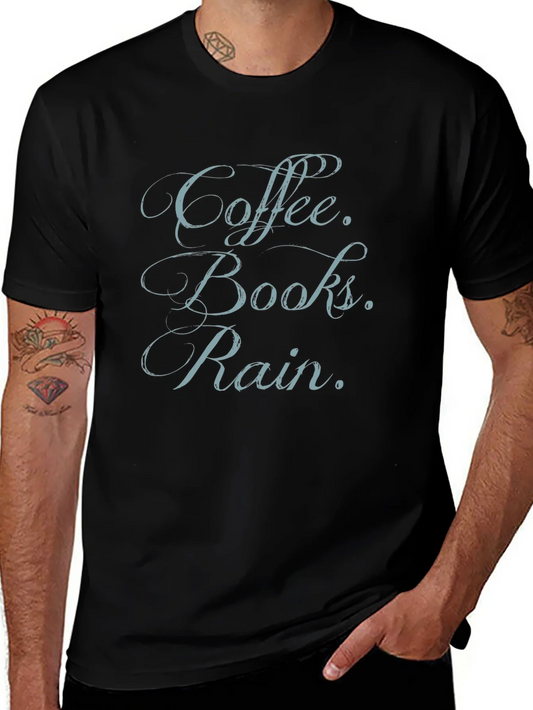 Coffee Books Rain T-Shirt