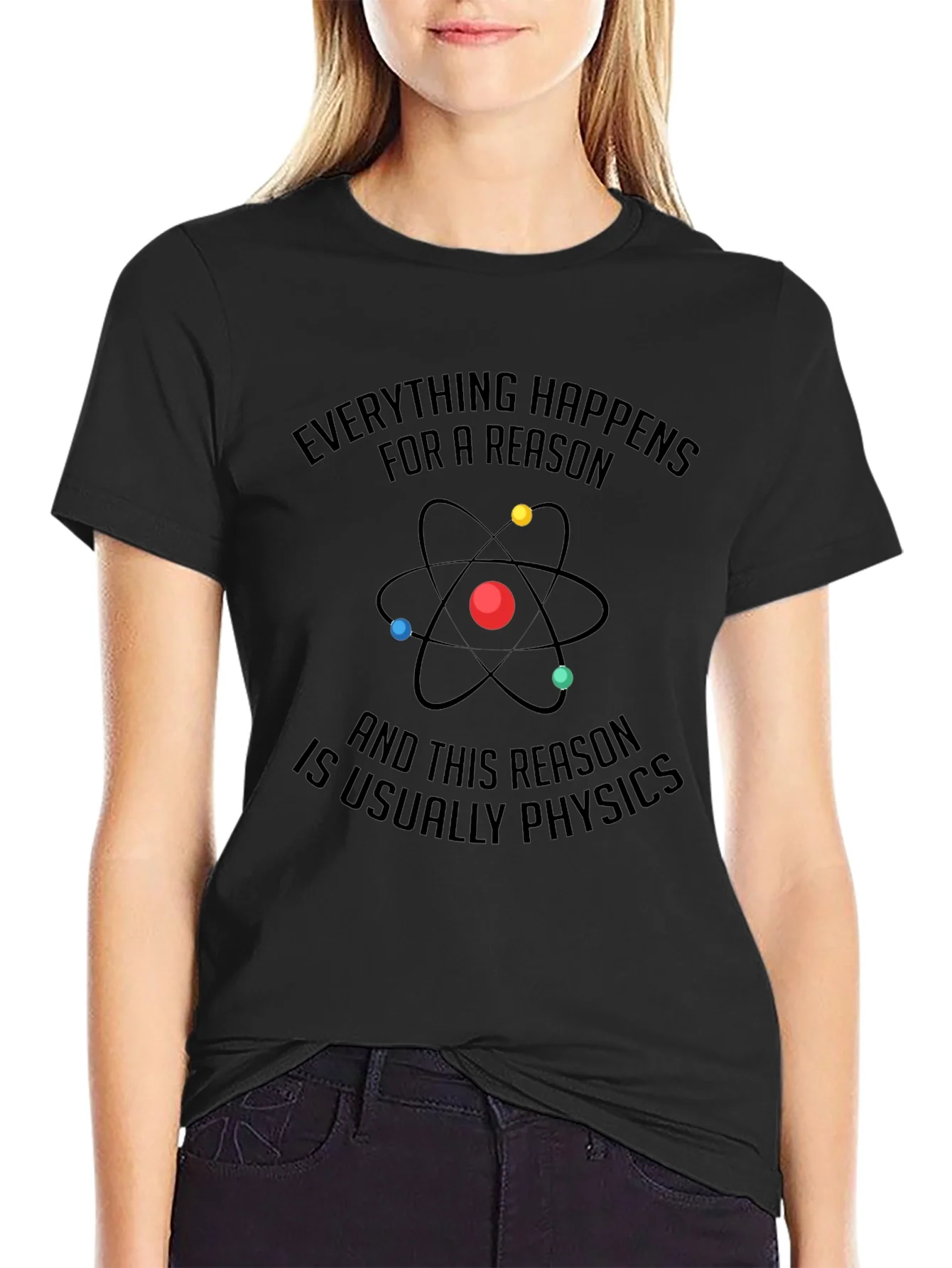 Physics Reason Graphic Tee - Mens Black Cotton T-Shirt