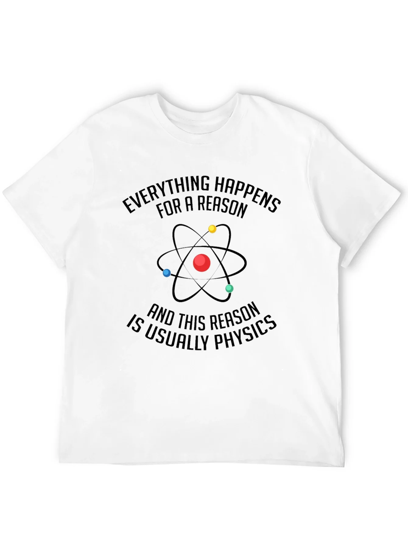 Physics Reason Graphic Tee - Mens Black Cotton T-Shirt