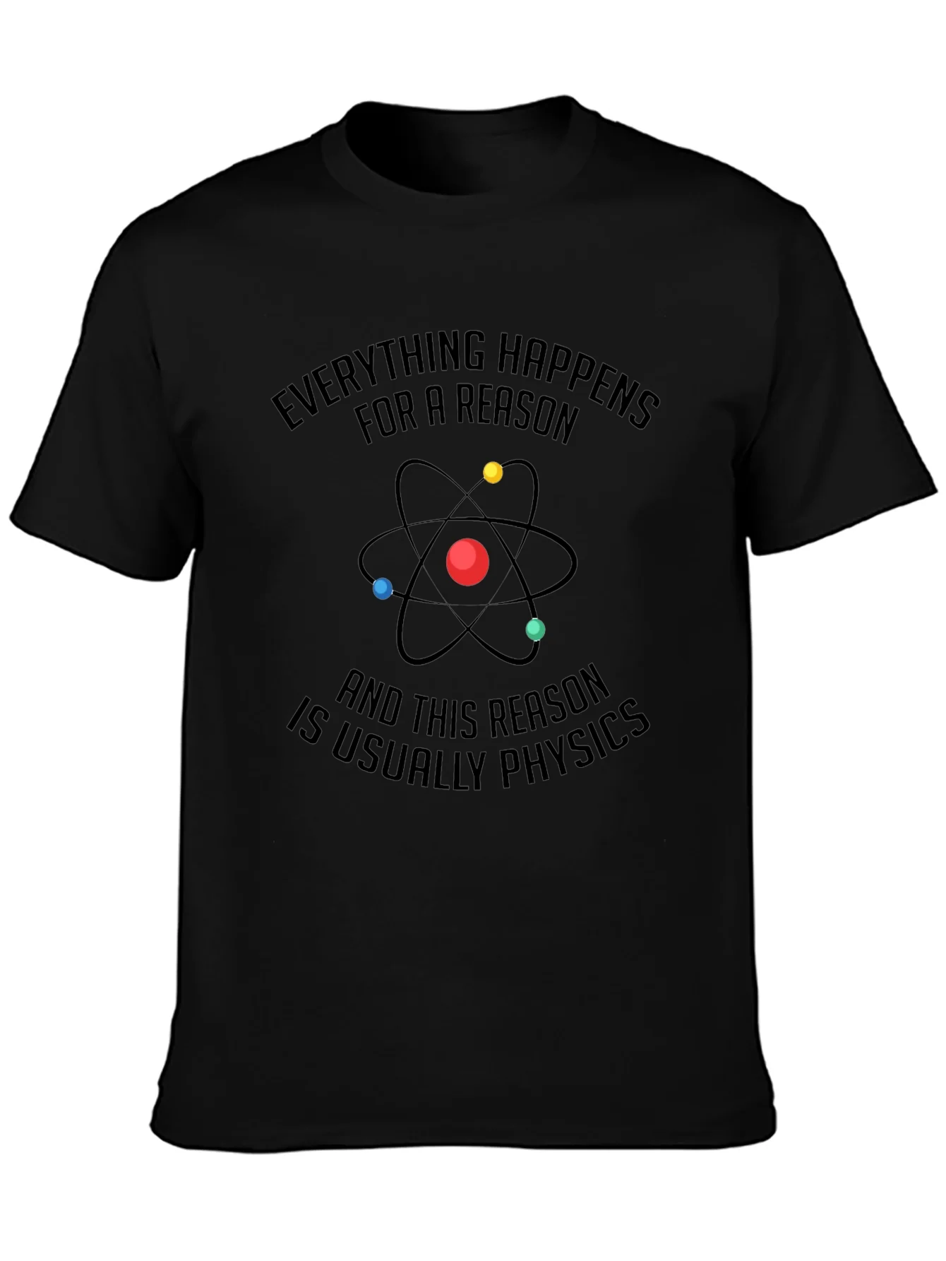 Physics Reason Graphic Tee - Mens Black Cotton T-Shirt