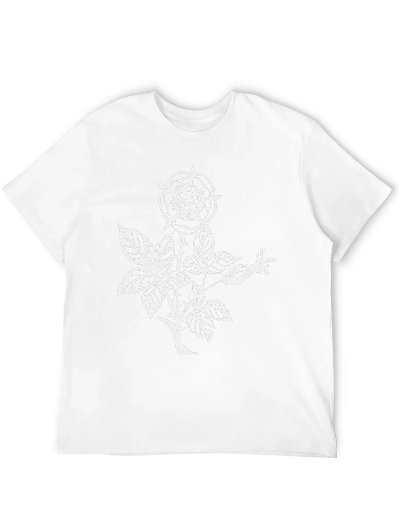 Black T-Shirt with Floral Rose Graphic