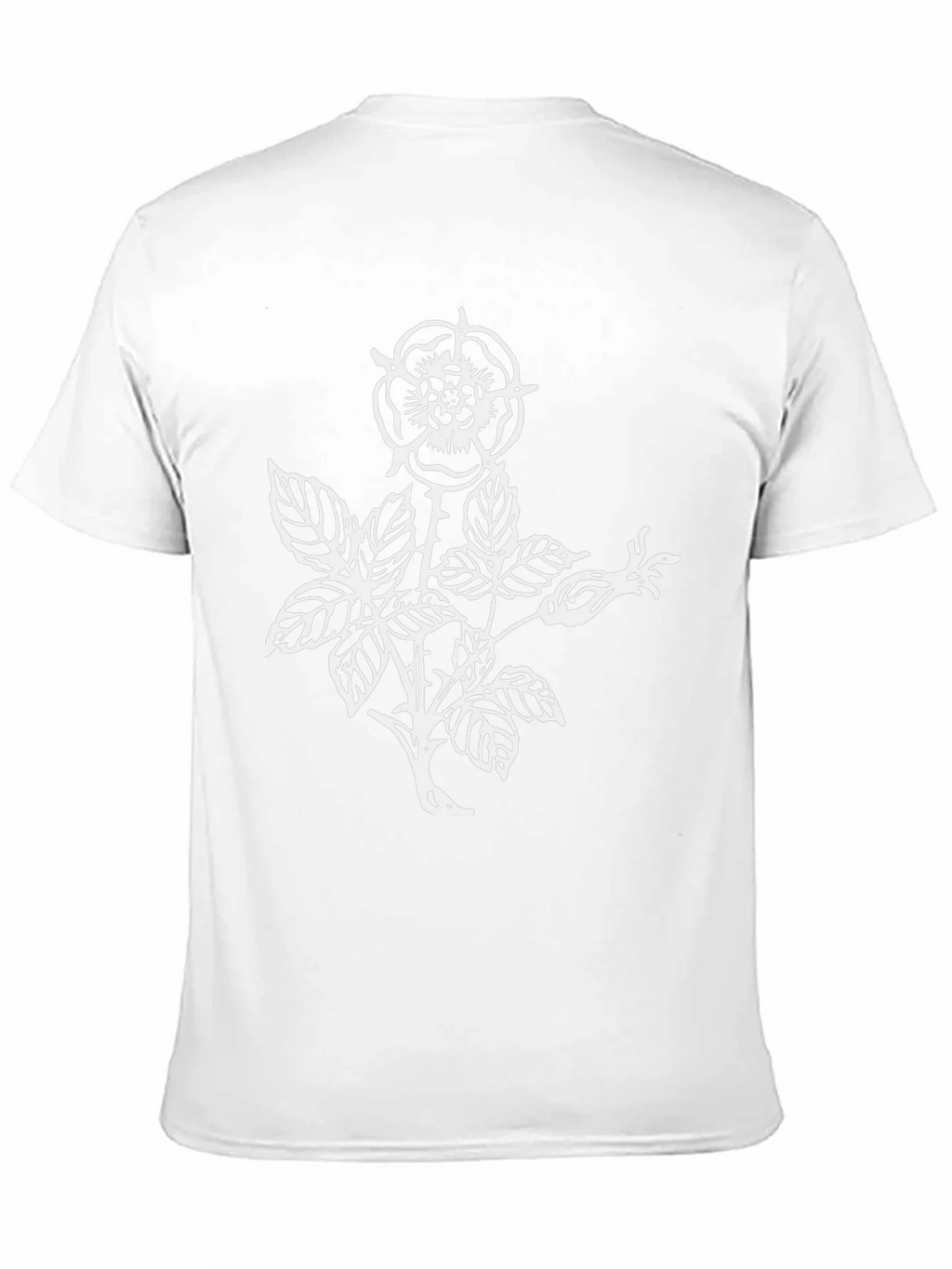 Black T-Shirt with Floral Rose Graphic