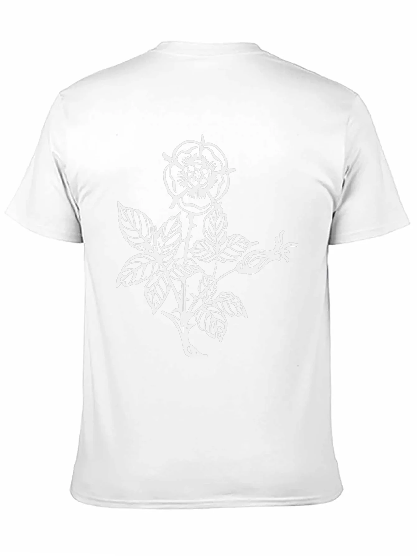 Black T-Shirt with Floral Rose Graphic