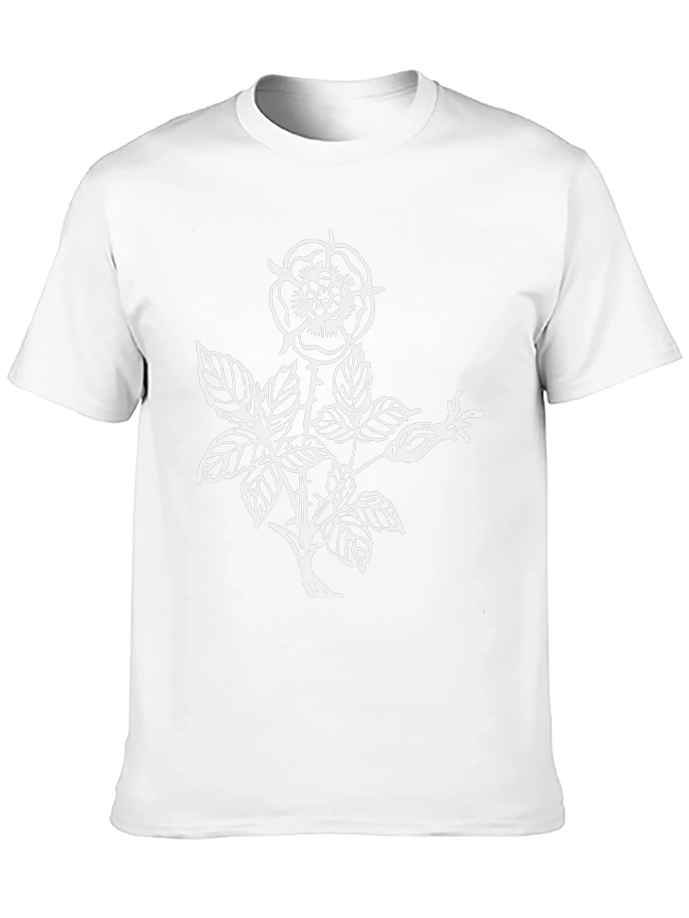 Black T-Shirt with Floral Rose Graphic