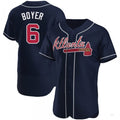Atlanta Braves #6 Clete Boyer Navy Alternate Jersey Stitches Baseball Jerseys