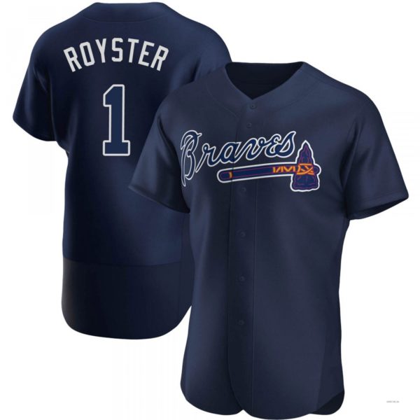 Atlanta Braves #1 Jerry Royster Navy Alternate Team Name Jersey Stitches Baseball Jerseys