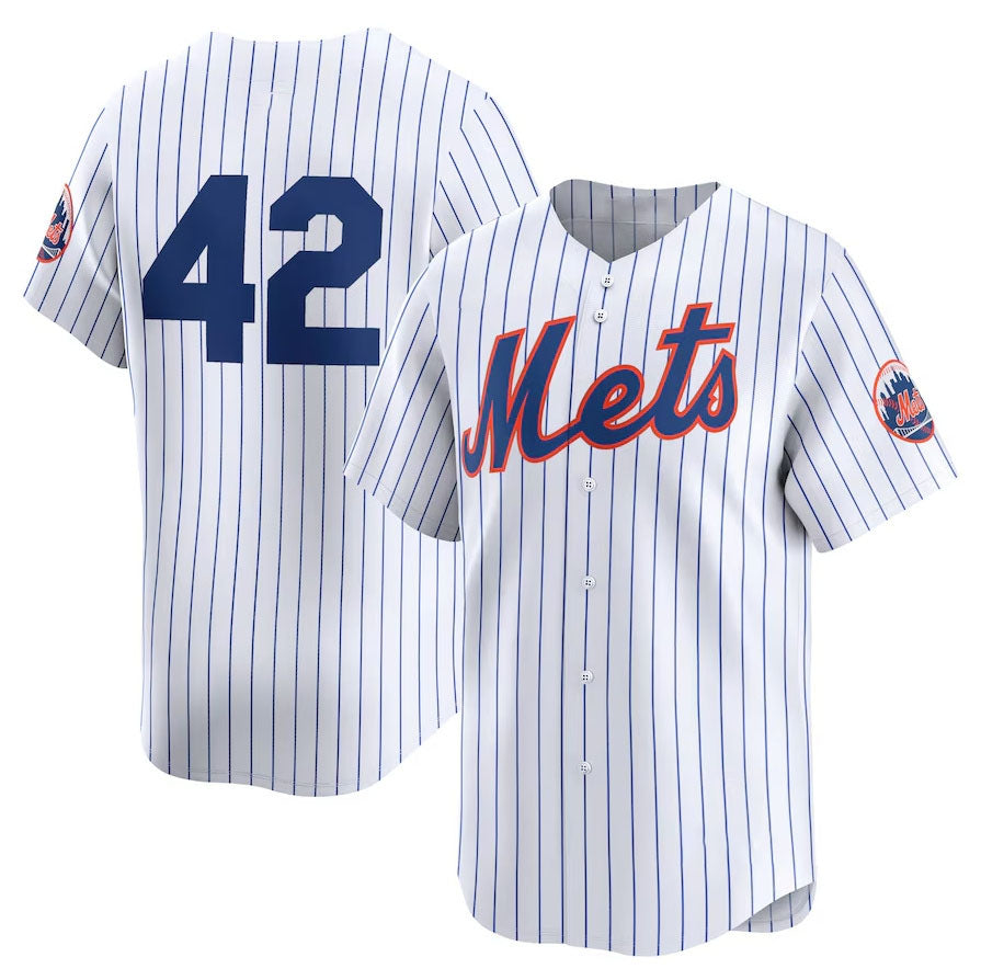 New York Mets 2024 #42 Jackie Robinson Day Home Limited Jersey C White Stitches Baseball Jerseys