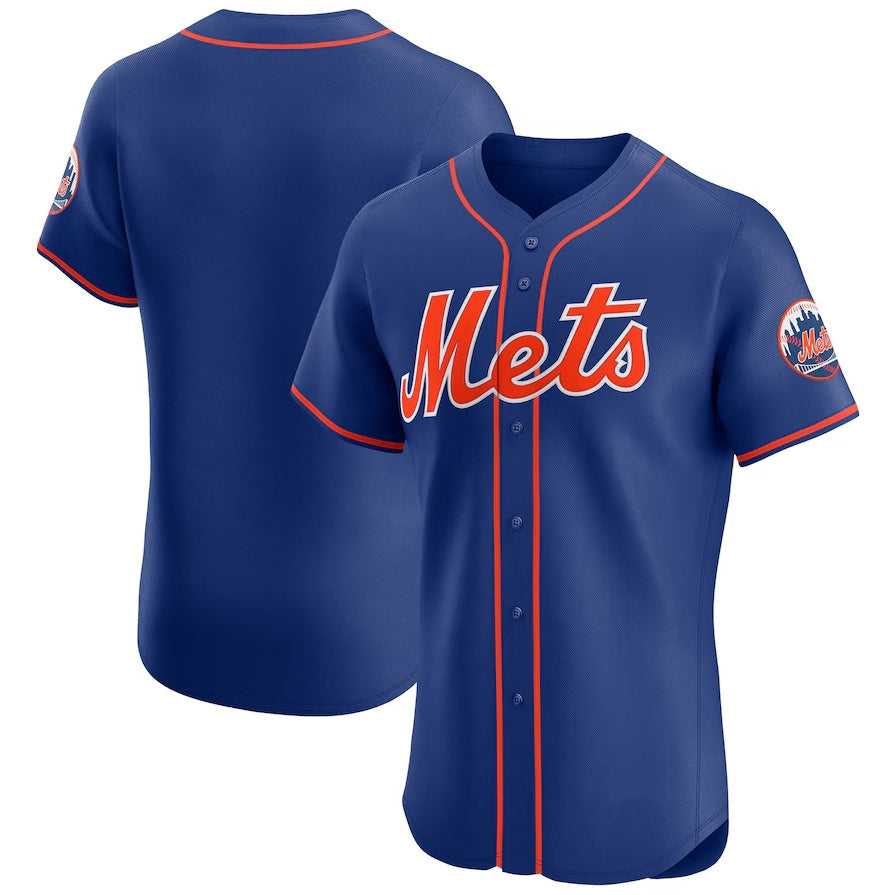 New York Mets Alternate Vapor Premier Elite Patch Jersey - Royal Stitched Baseball Jersey