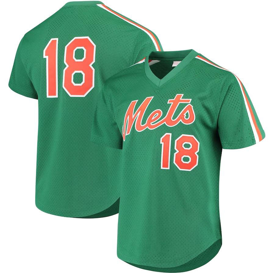 New York Mets #18 Darryl Strawberry Green  Cooperstown Mesh Batting Practice Jersey Baseball Jerseys