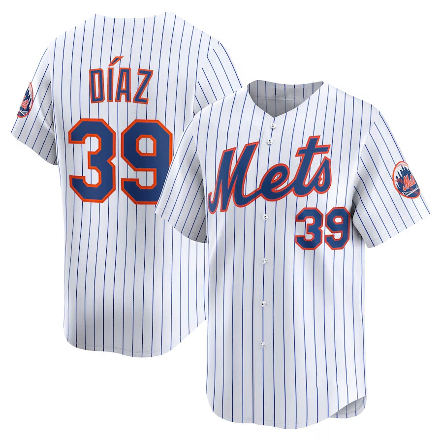 New York Mets #39 Edwin Daz Home Limited Player Jersey - White Stitched Baseball Jersey