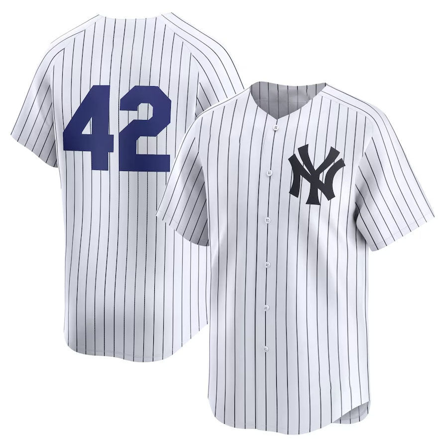New York Yankees 2024 #42 Jackie Robinson Day Home Limited Jersey C White Stitches Baseball Jerseys