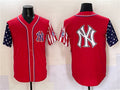 New York Yankees Team Big Logo Red American Style Limited Stitched Baseball Jersey