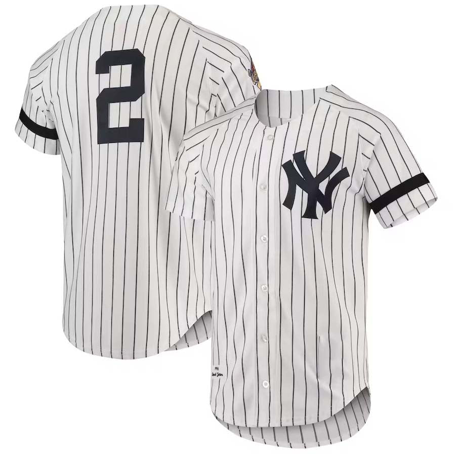 New York Yankees #2  Cooperstown Collection 1996 Authentic Home Jersey - White Stitches Baseball Jerseys