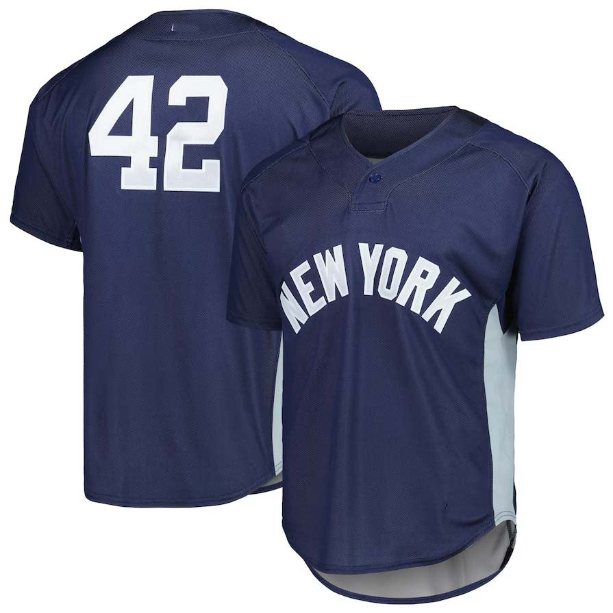 New York Yankees #42 Mariano Rivera  Cooperstown Collection 2009 Batting Practice Jersey - Navy Stitches Baseball Jerseys