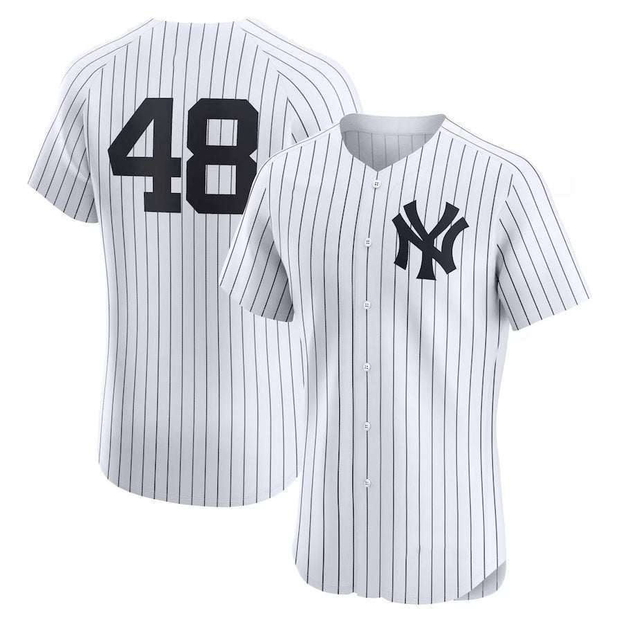 New York Yankees #48 Paul Goldschmidt Home Elite Player Jersey - White Stitched Baseball Jersey
