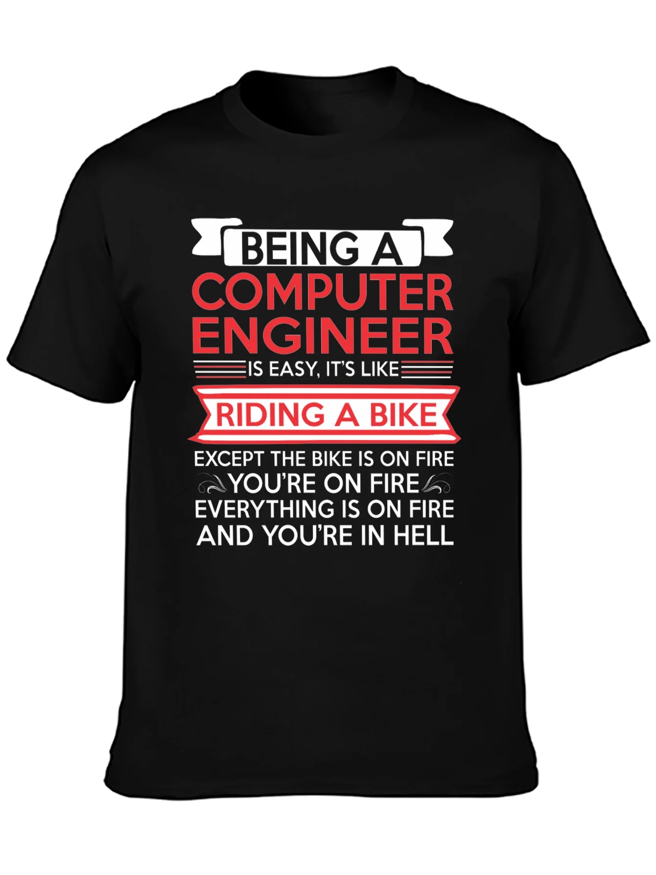 Computer Engineer Bike Fire T-Shirt