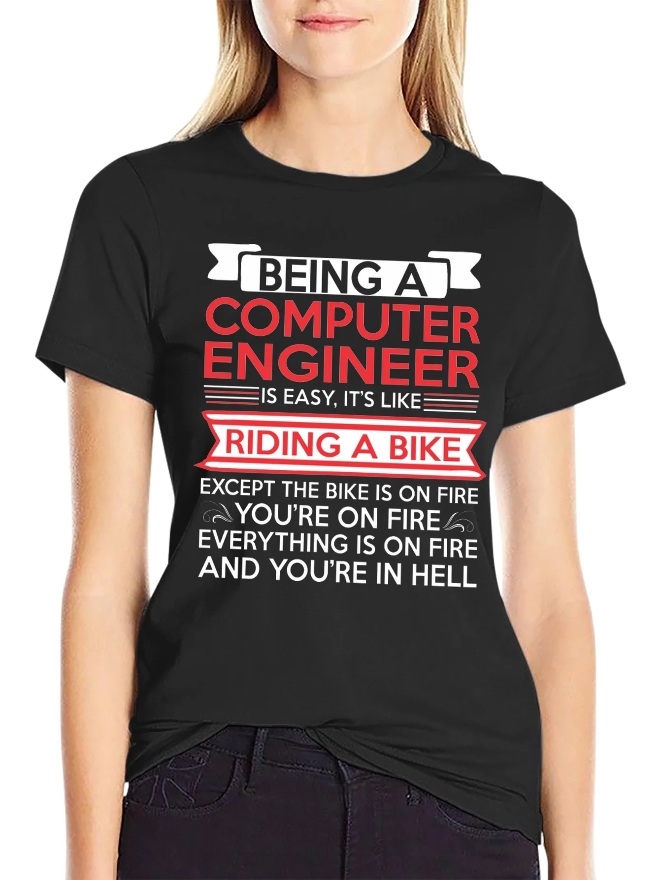 Computer Engineer Bike Fire T-Shirt