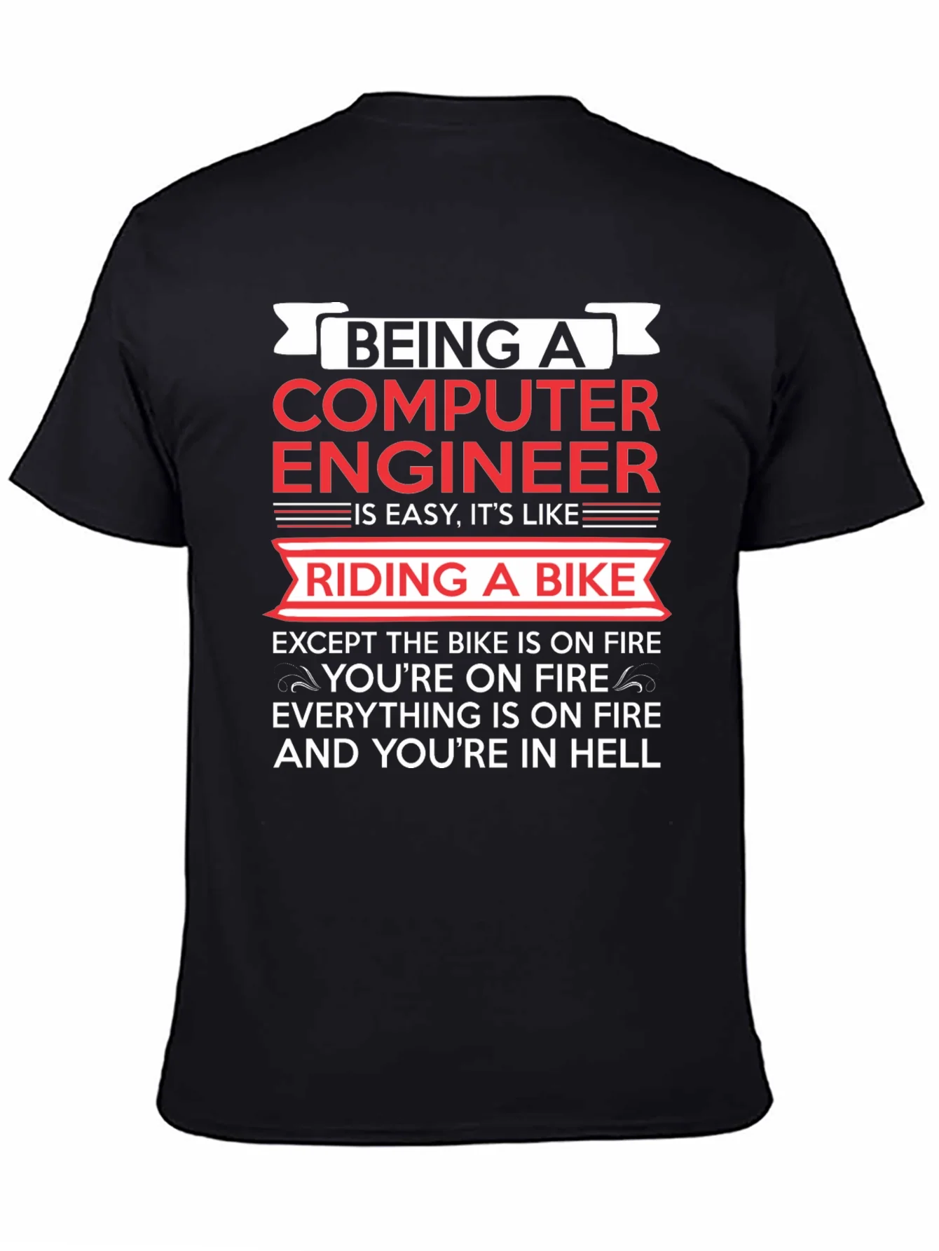 Computer Engineer Bike Fire T-Shirt