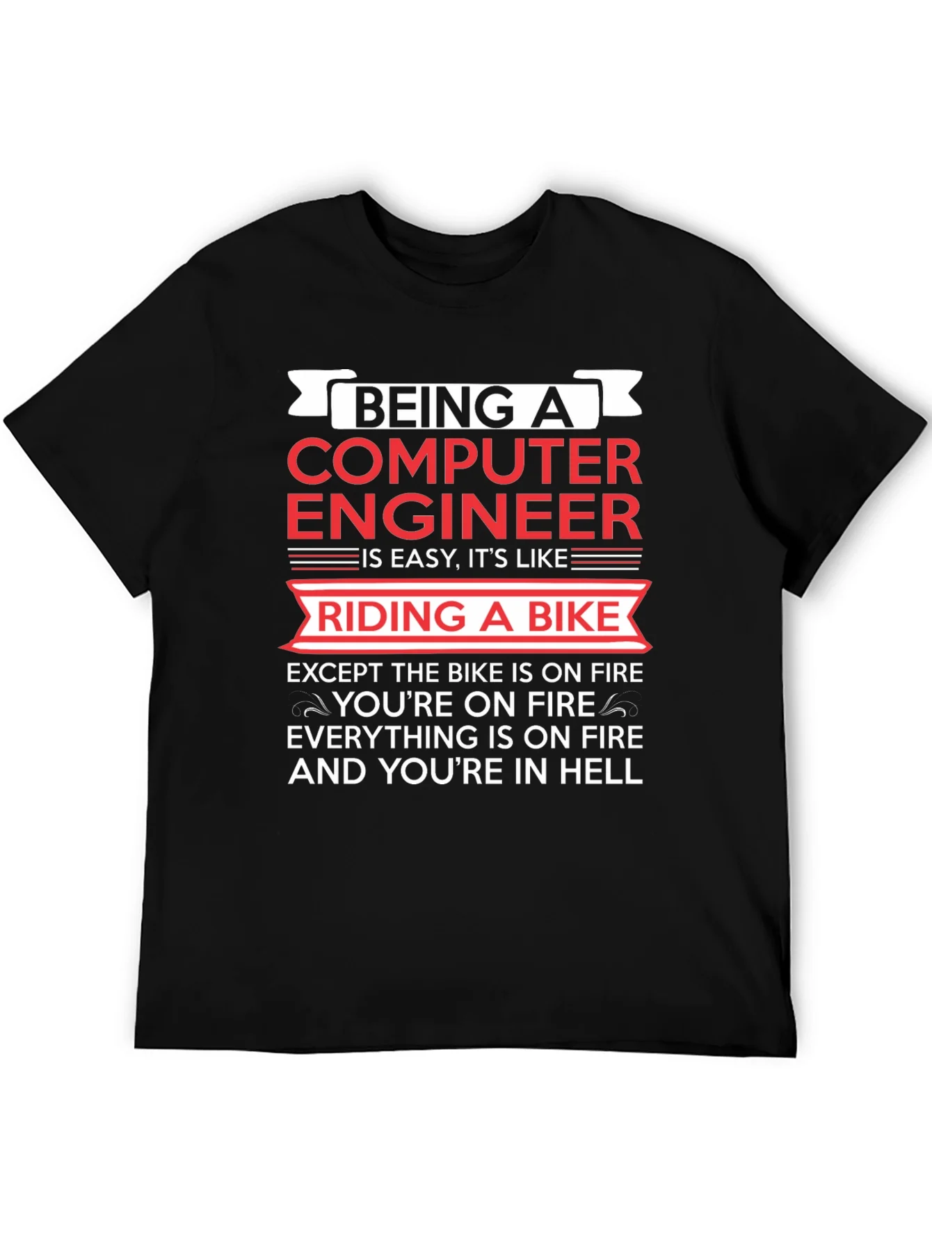 Computer Engineer Bike Fire T-Shirt