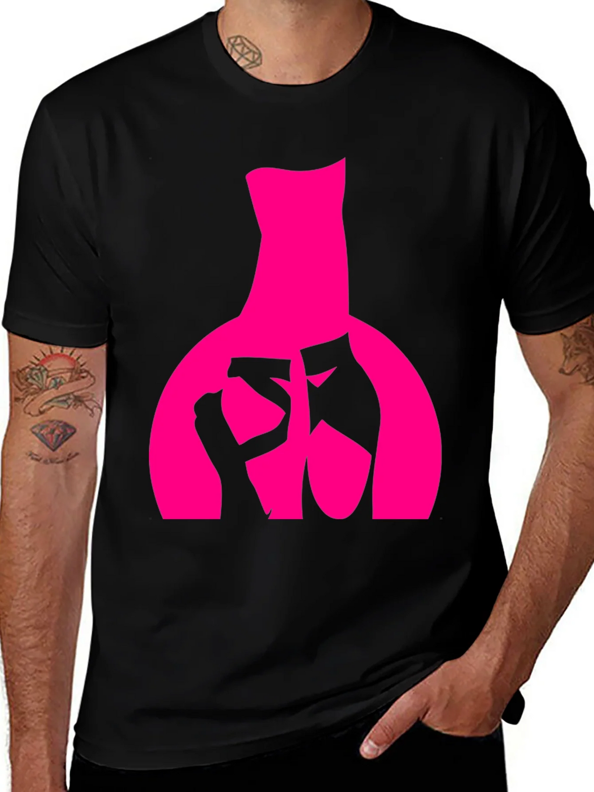 Ballet Dancer Graphic Tee - Black Cotton
