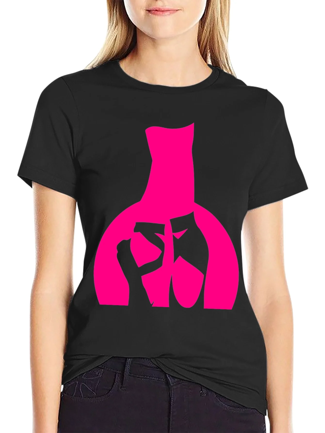 Ballet Dancer Graphic Tee - Black Cotton