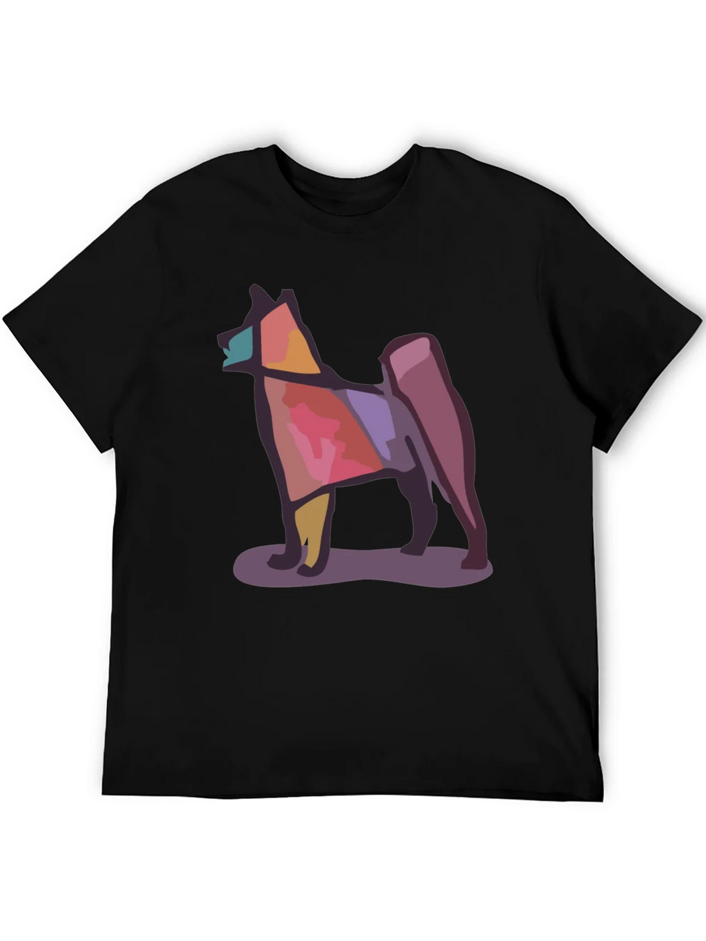 Geometric Dog Graphic Tee - Modern Style