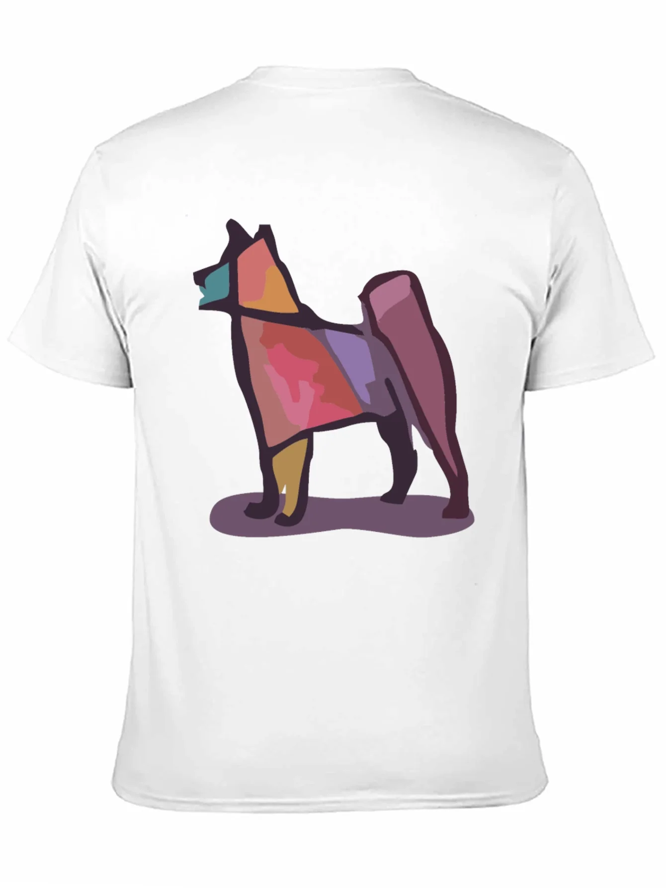 Geometric Dog Graphic Tee - Modern Style